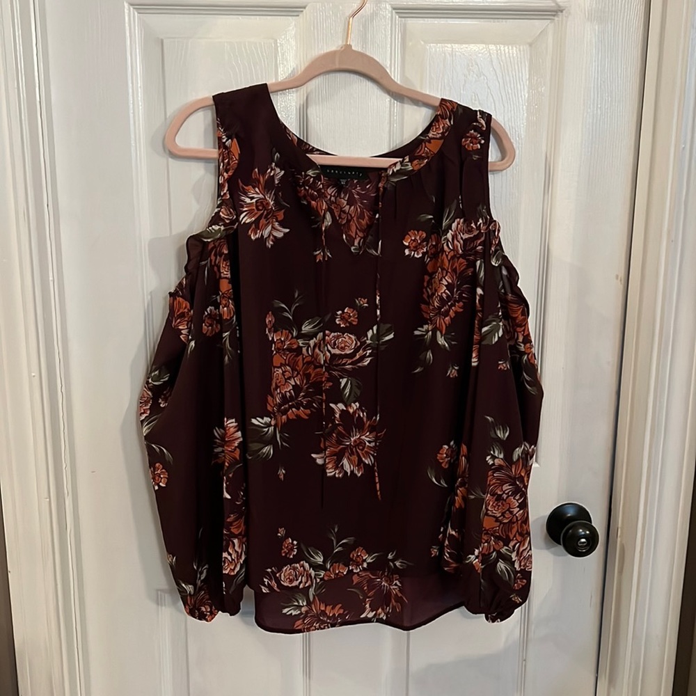 Burgundy Off-the-Shoulder Blouse